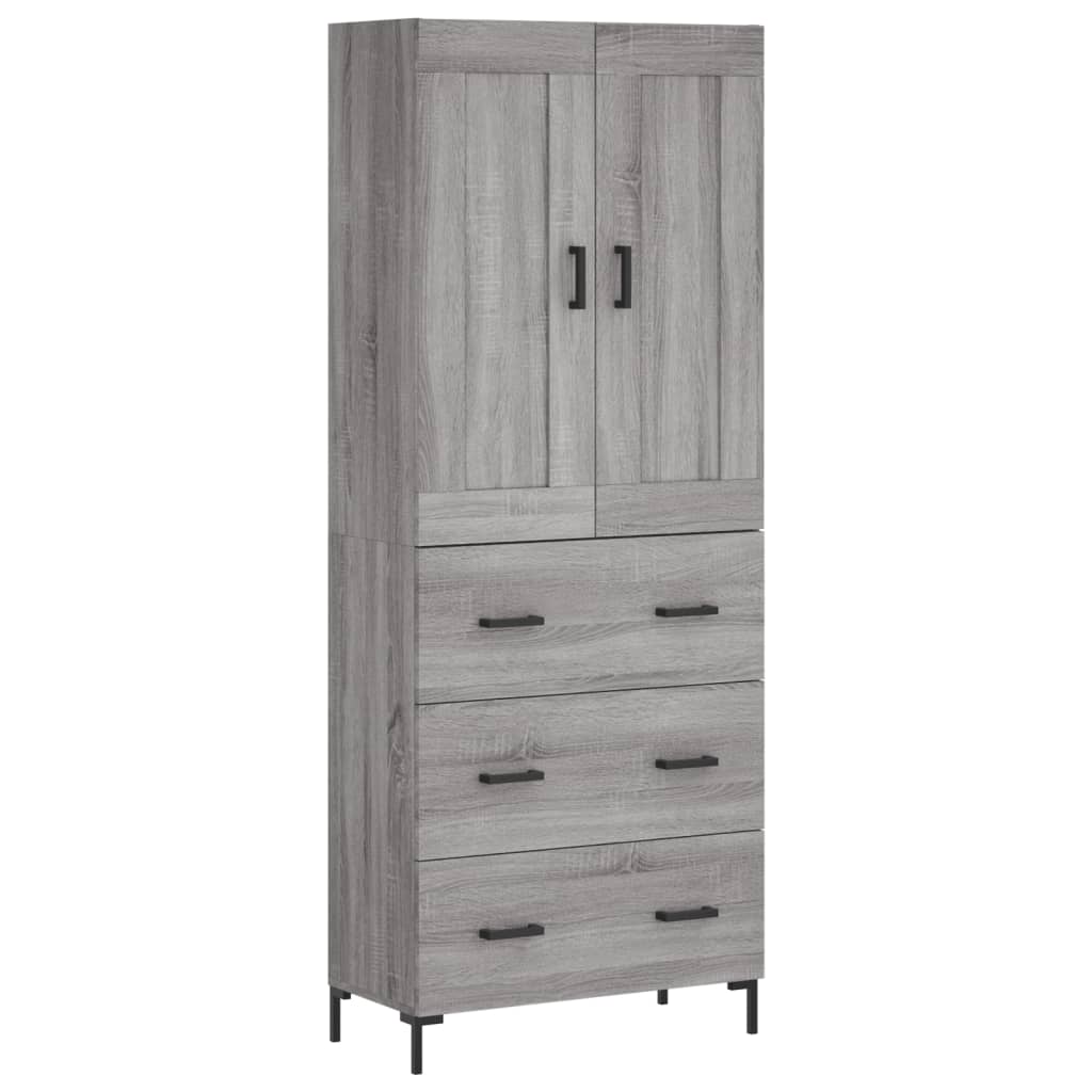 Skříň Highboard Šedá Sonoma 69,5 X 34 X 180 Cm Kompozitní Dřevo