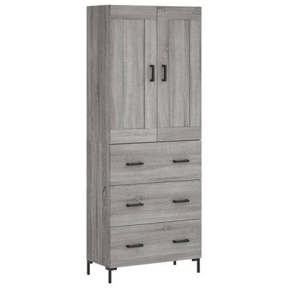 Skříň Highboard Šedá Sonoma 69,5 X 34 X 180 Cm Kompozitní Dřevo