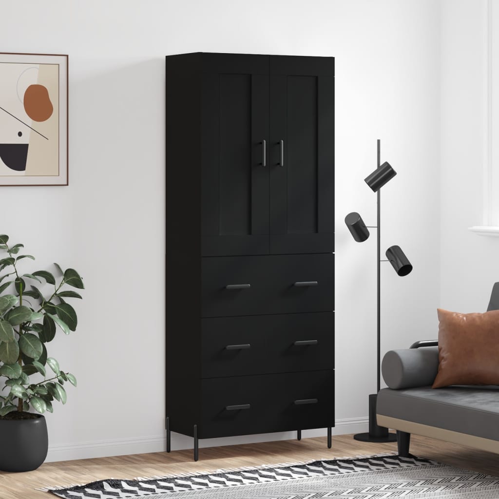 Skříň Highboard Betonově Šedá 69,5X34X180 Cm Kompozitní Dřevo