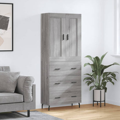 Skříň Highboard Betonově Šedá 69,5X34X180 Cm Kompozitní Dřevo