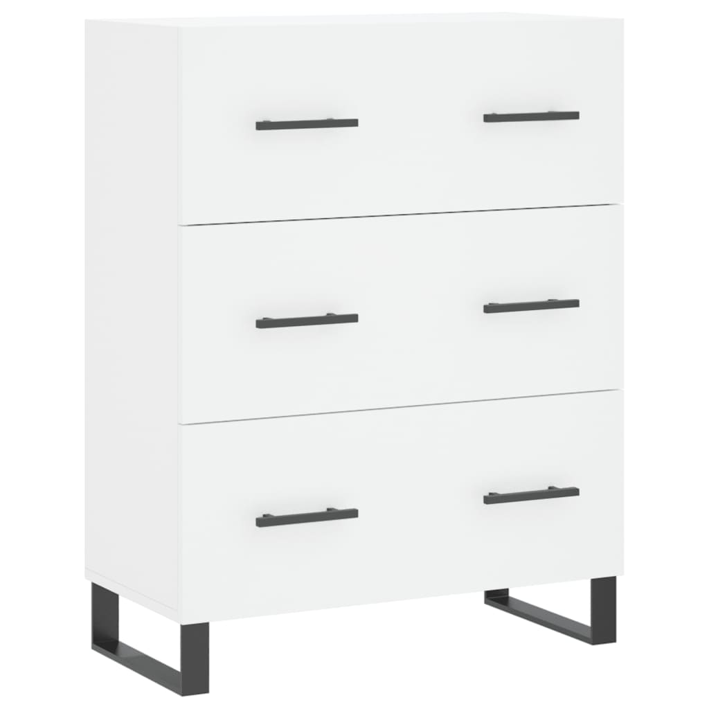 Skříň Highboard Bílá 69,5 X 34 X 180 Cm Kompozitní Dřevo