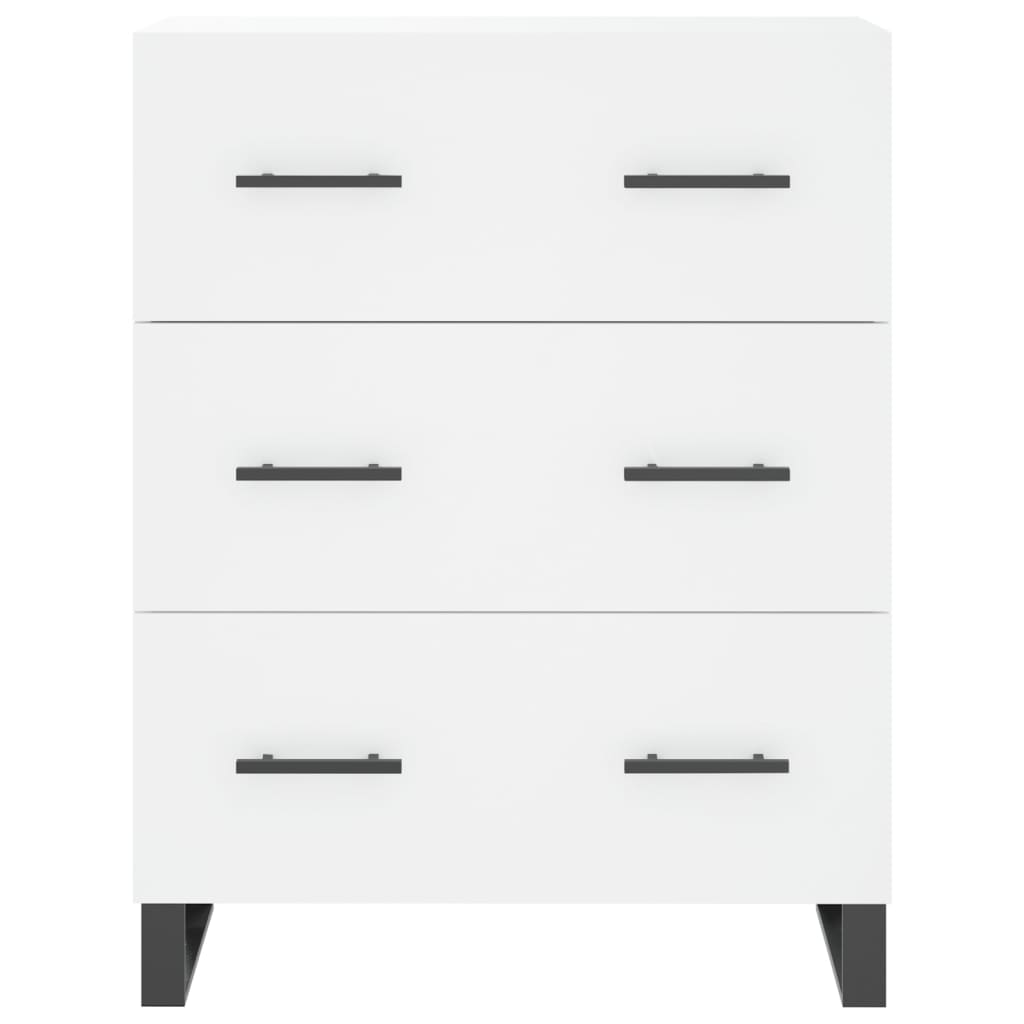 Skříň Highboard Bílá 69,5 X 34 X 180 Cm Kompozitní Dřevo