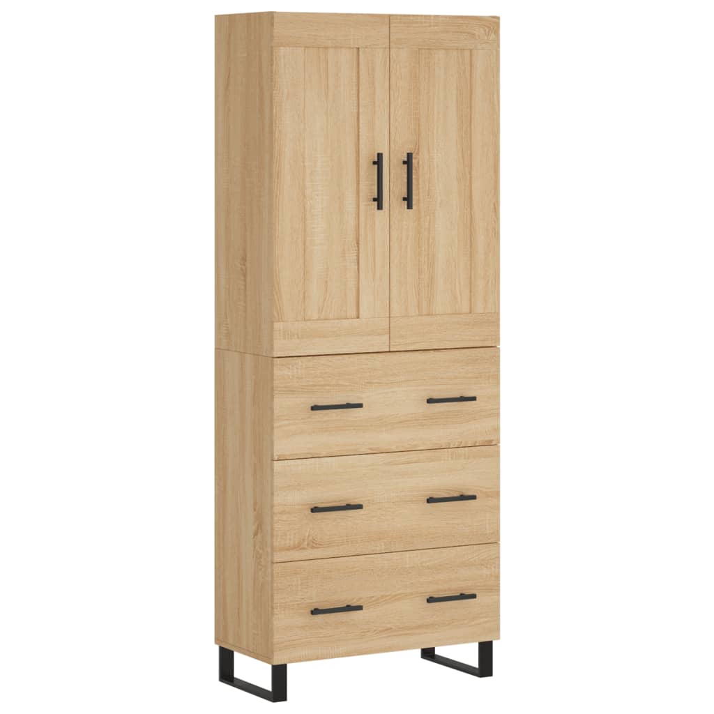 Skříň Highboard Dub Sonoma 69,5 X 34 X 180 Cm Kompozitní Dřevo