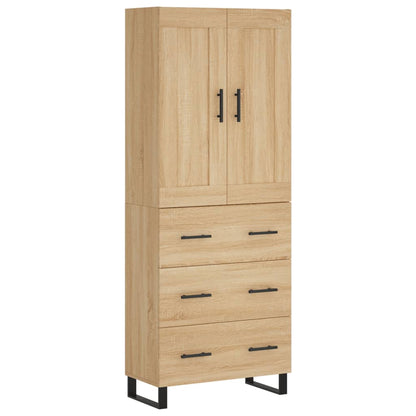 Skříň Highboard Dub Sonoma 69,5 X 34 X 180 Cm Kompozitní Dřevo