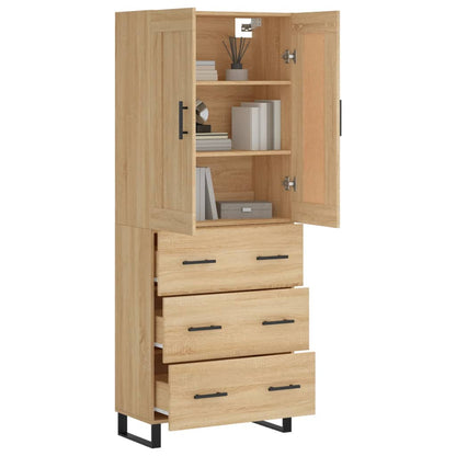 Skříň Highboard Dub Sonoma 69,5 X 34 X 180 Cm Kompozitní Dřevo