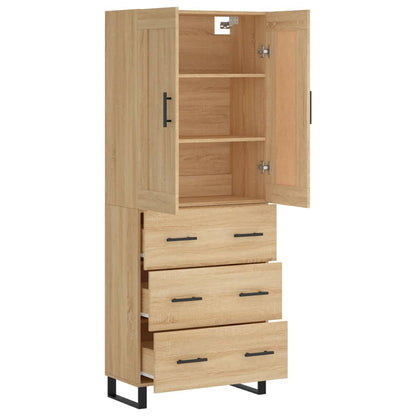 Skříň Highboard Dub Sonoma 69,5 X 34 X 180 Cm Kompozitní Dřevo