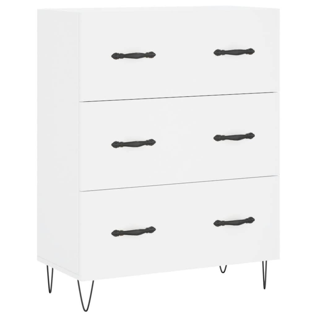 Skříň Highboard Bílá 69,5 X 34 X 180 Cm Kompozitní Dřevo