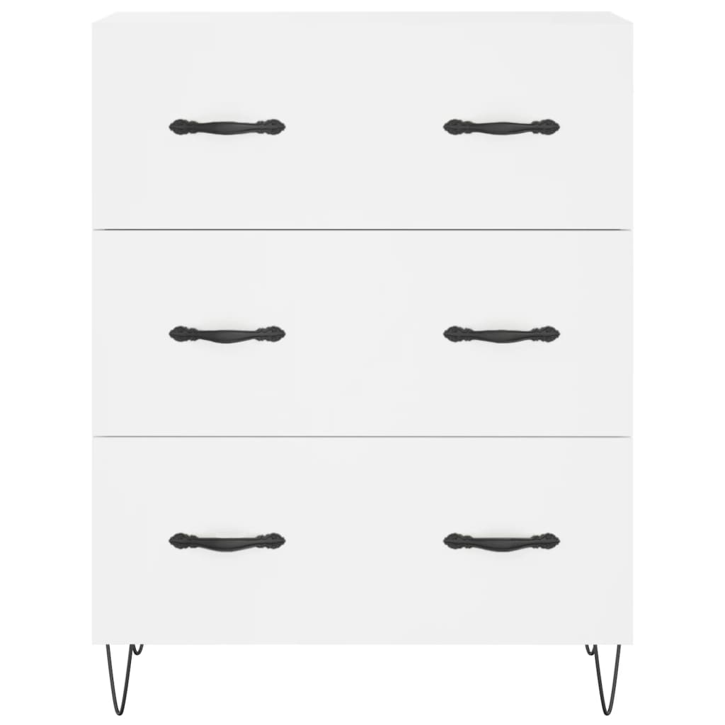 Skříň Highboard Bílá 69,5 X 34 X 180 Cm Kompozitní Dřevo