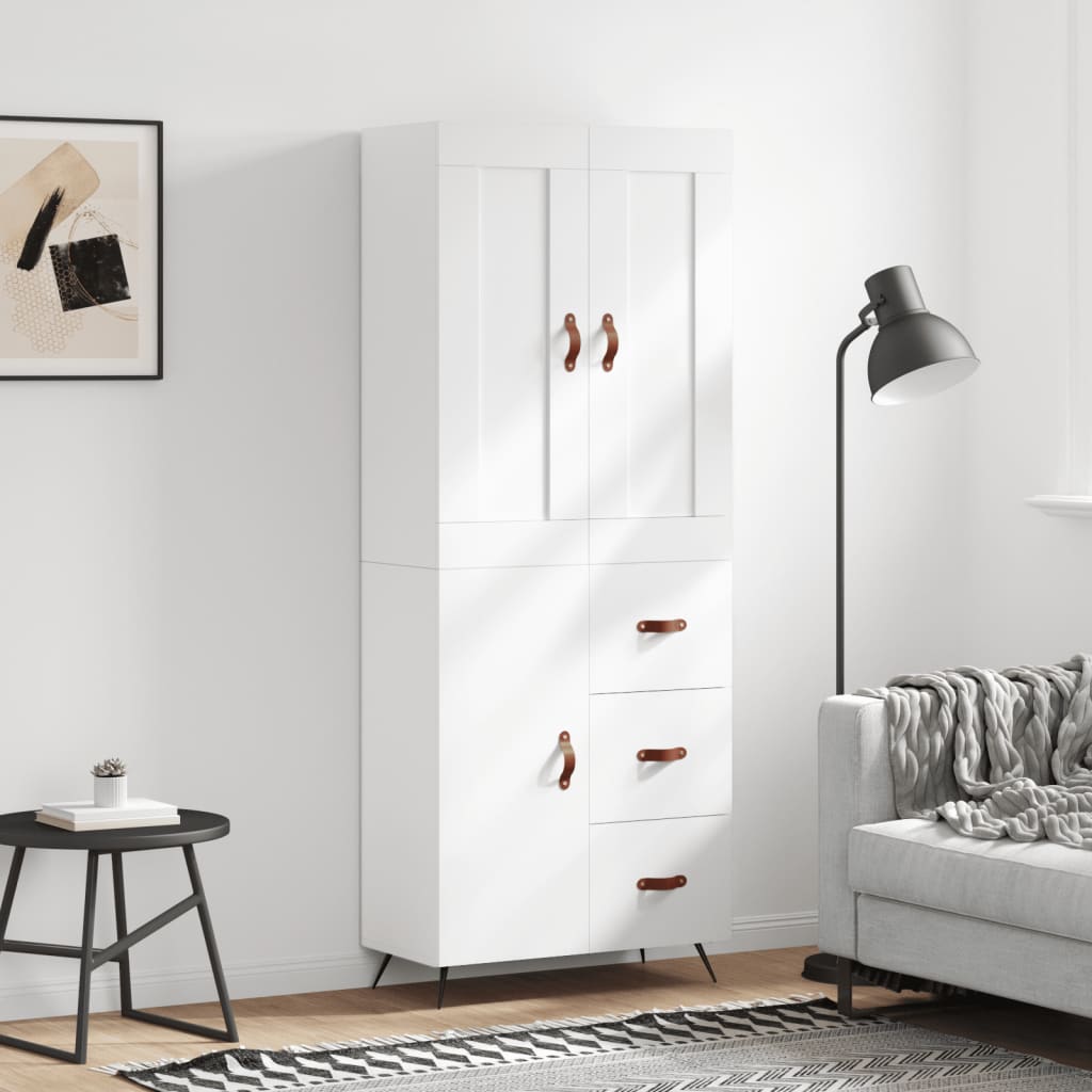 Skříň Highboard Betonově Šedá 69,5X34X180 Cm Kompozitní Dřevo