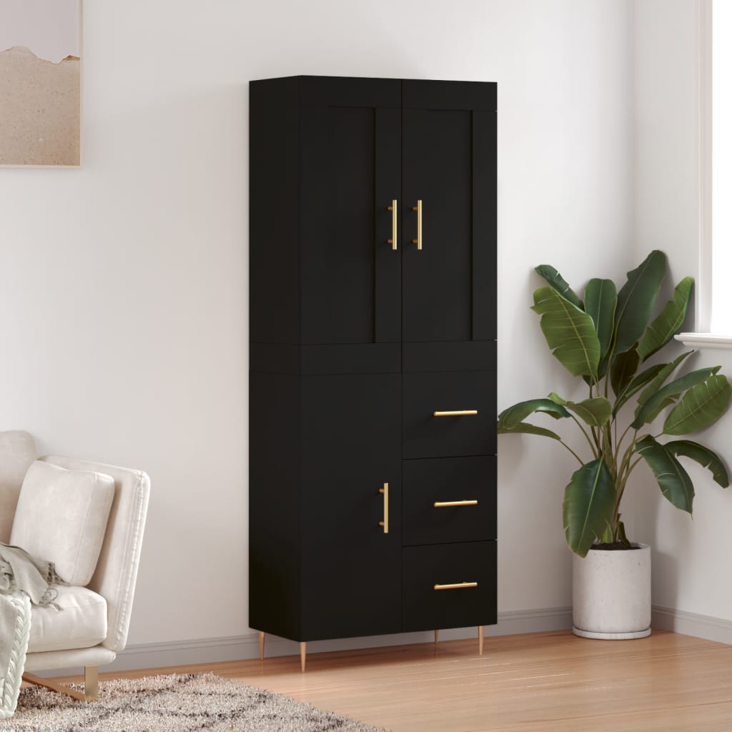 Skříň Highboard Betonově Šedá 69,5X34X180 Cm Kompozitní Dřevo