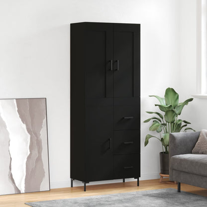 Skříň Highboard Lesklá Bílá 69,5 X 34 X 180 Cm Kompozitní Dřevo