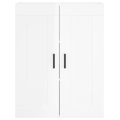 Skříň Highboard Lesklá Bílá 69,5 X 34 X 180 Cm Kompozitní Dřevo