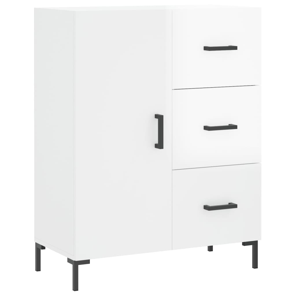 Skříň Highboard Lesklá Bílá 69,5 X 34 X 180 Cm Kompozitní Dřevo