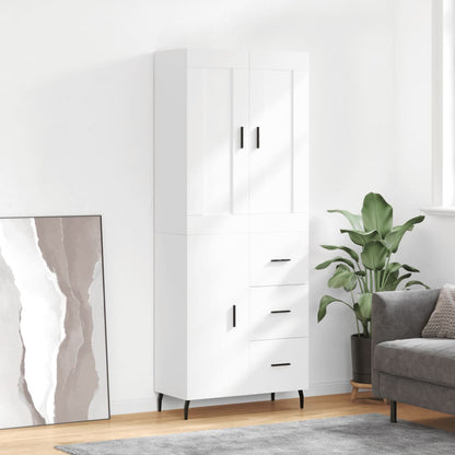 Skříň Highboard Betonově Šedá 69,5X34X180 Cm Kompozitní Dřevo