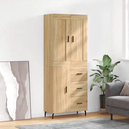 Skříň Highboard Betonově Šedá 69,5X34X180 Cm Kompozitní Dřevo