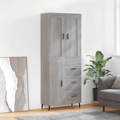 Skříň Highboard Betonově Šedá 69,5X34X180 Cm Kompozitní Dřevo