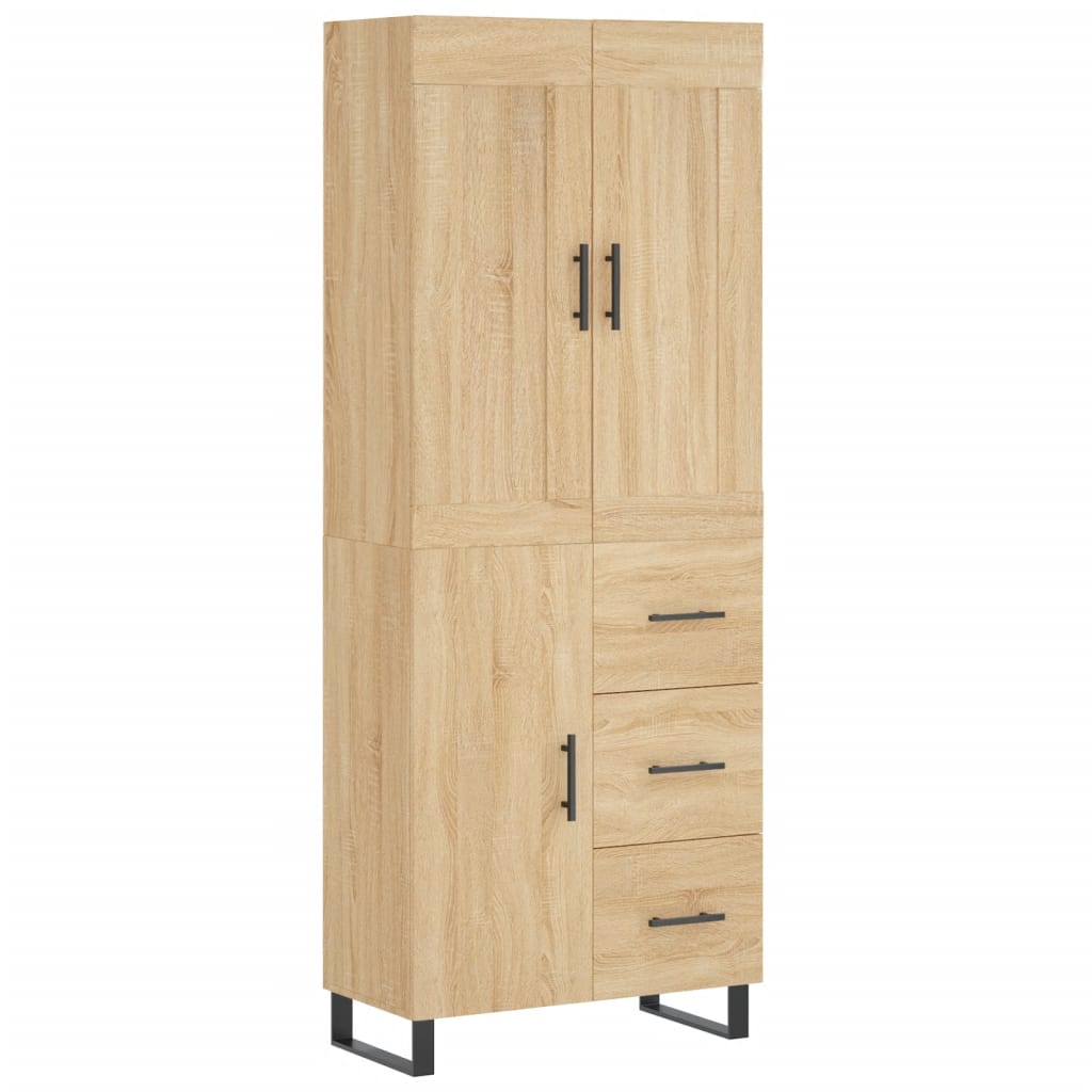 Skříň Highboard Dub Sonoma 69,5 X 34 X 180 Cm Kompozitní Dřevo