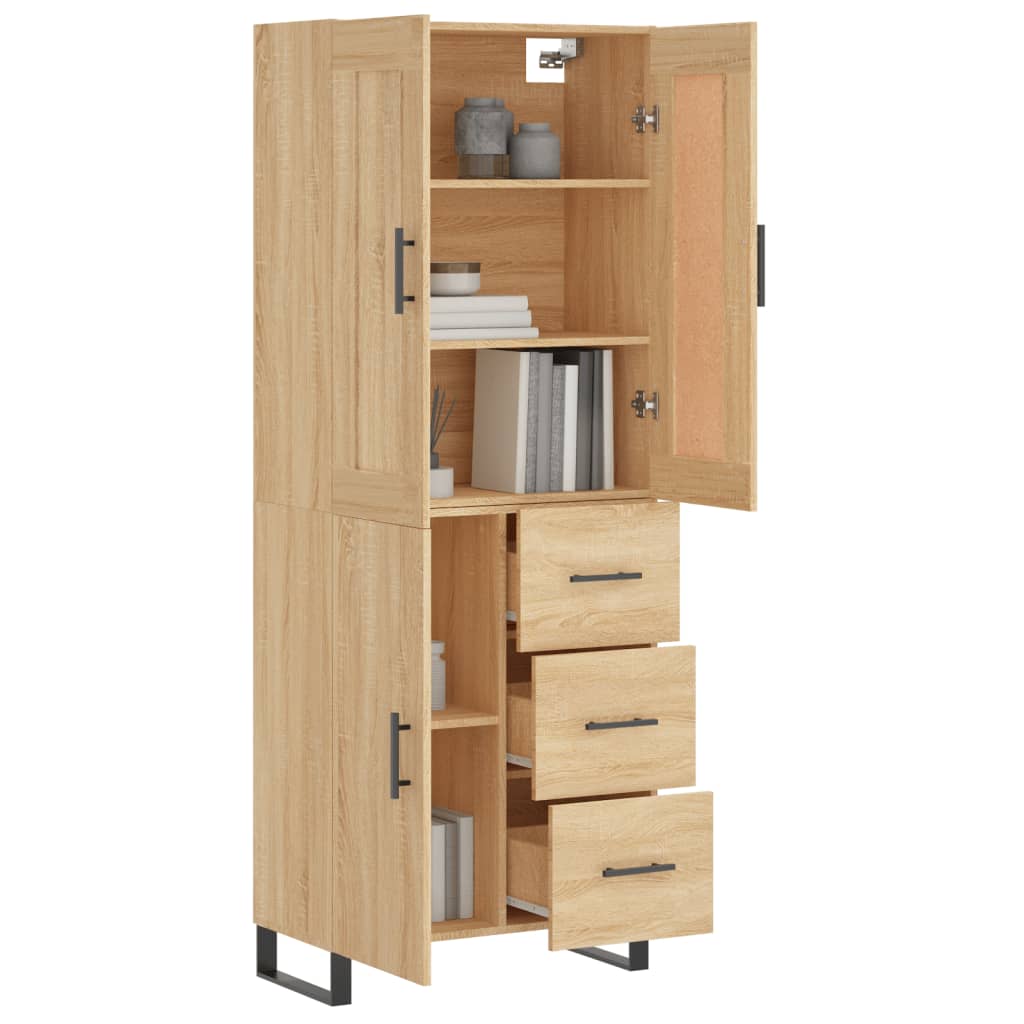 Skříň Highboard Dub Sonoma 69,5 X 34 X 180 Cm Kompozitní Dřevo