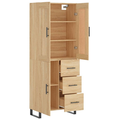 Skříň Highboard Dub Sonoma 69,5 X 34 X 180 Cm Kompozitní Dřevo