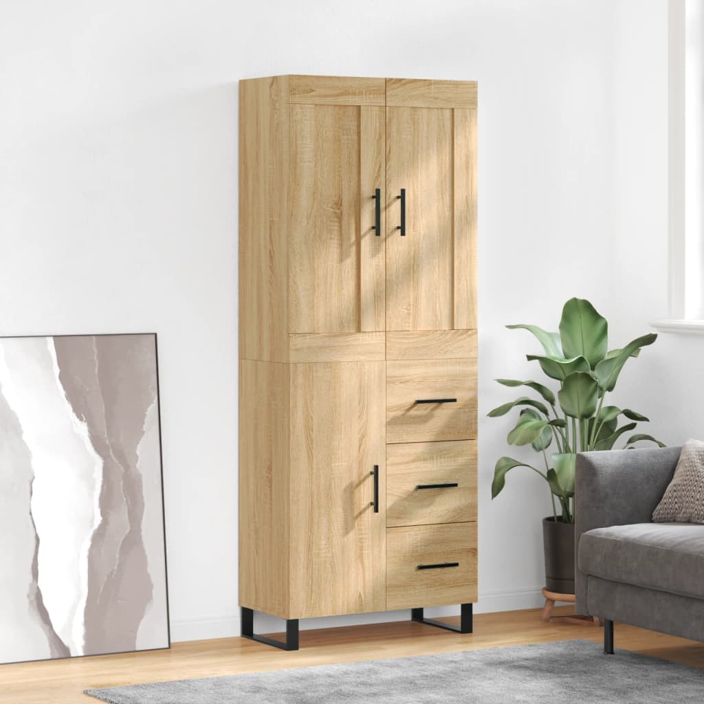 Skříň Highboard Dub Sonoma 69,5 X 34 X 180 Cm Kompozitní Dřevo