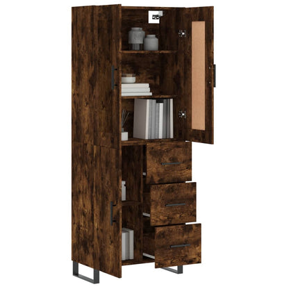 Skříň Highboard Kouřový Dub 69,5 X 34 X 180 Cm Kompozitní Dřevo