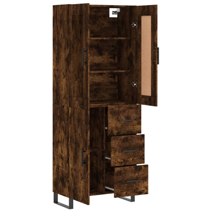 Skříň Highboard Kouřový Dub 69,5 X 34 X 180 Cm Kompozitní Dřevo