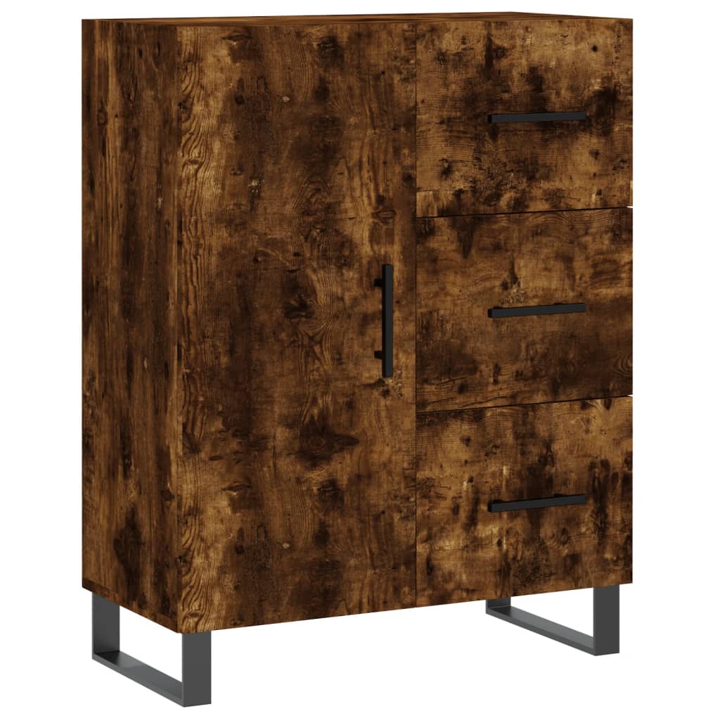 Skříň Highboard Kouřový Dub 69,5 X 34 X 180 Cm Kompozitní Dřevo