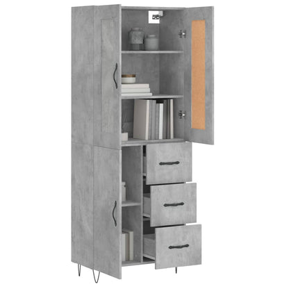 Skříň Highboard Betonově Šedá 69,5X34X180 Cm Kompozitní Dřevo