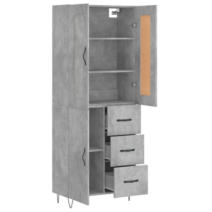 Skříň Highboard Betonově Šedá 69,5X34X180 Cm Kompozitní Dřevo