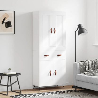 Skříň Highboard Betonově Šedá 69,5X34X180 Cm Kompozitní Dřevo