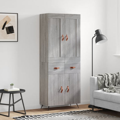 Skříň Highboard Betonově Šedá 69,5X34X180 Cm Kompozitní Dřevo