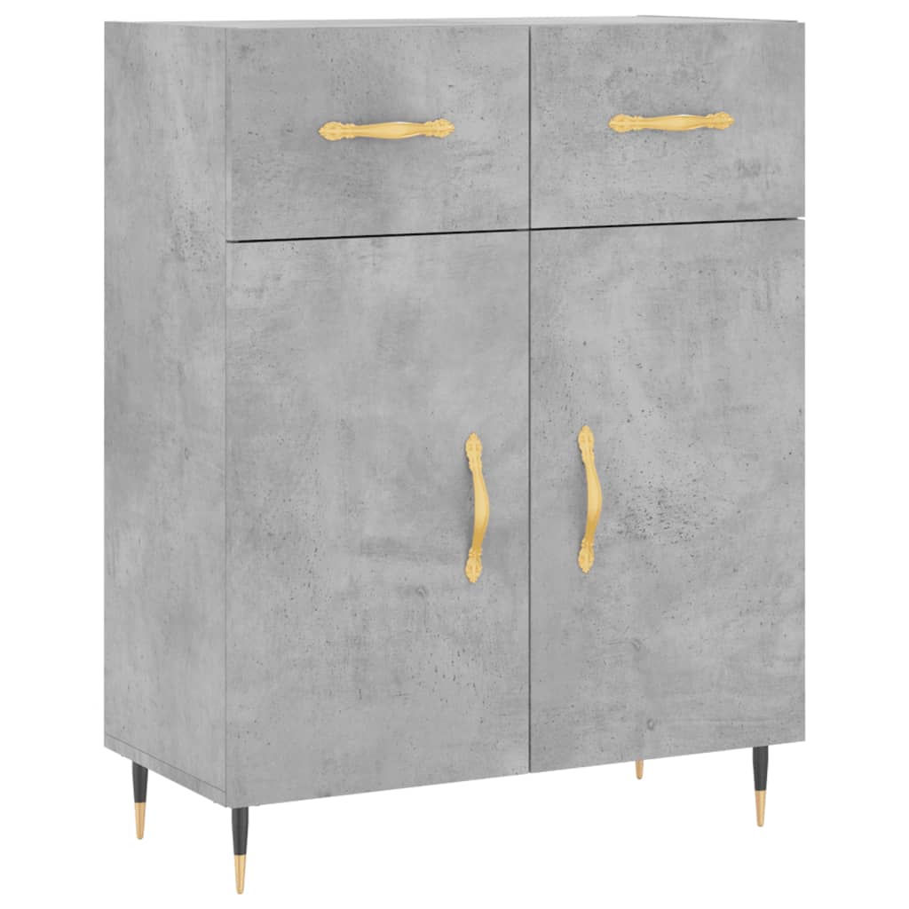 Skříň Highboard Betonově Šedá 69,5X34X180 Cm Kompozitní Dřevo