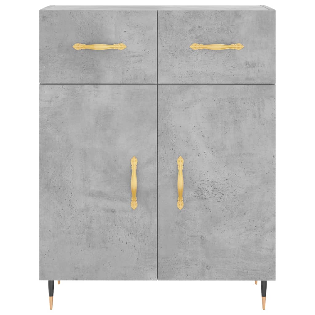 Skříň Highboard Betonově Šedá 69,5X34X180 Cm Kompozitní Dřevo