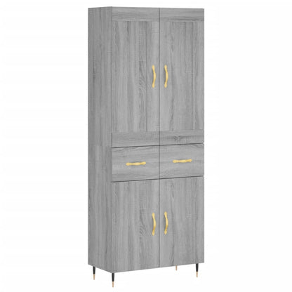 Skříň Highboard Šedá Sonoma 69,5 X 34 X 180 Cm Kompozitní Dřevo