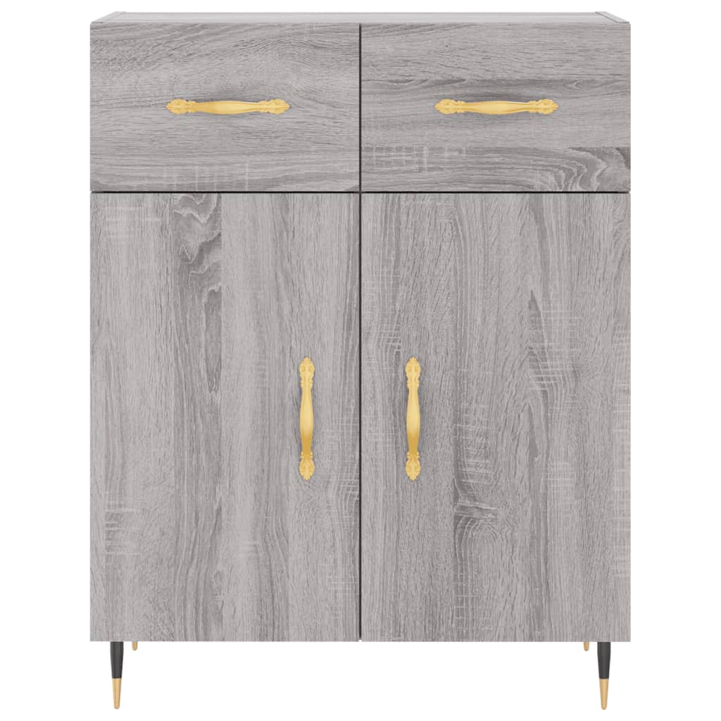 Skříň Highboard Šedá Sonoma 69,5 X 34 X 180 Cm Kompozitní Dřevo