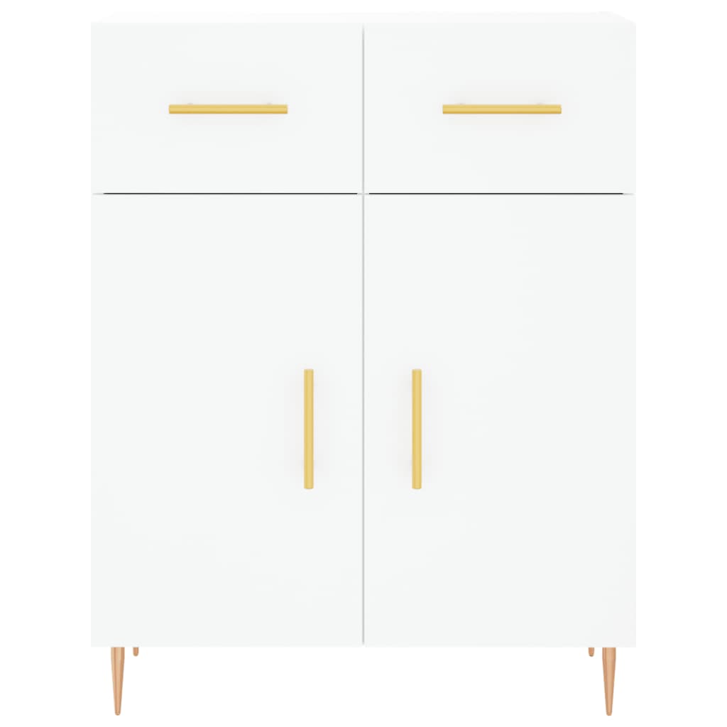 Skříň Highboard Bílá 69,5 X 34 X 180 Cm Kompozitní Dřevo