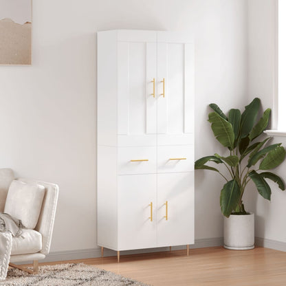 Skříň Highboard Betonově Šedá 69,5X34X180 Cm Kompozitní Dřevo