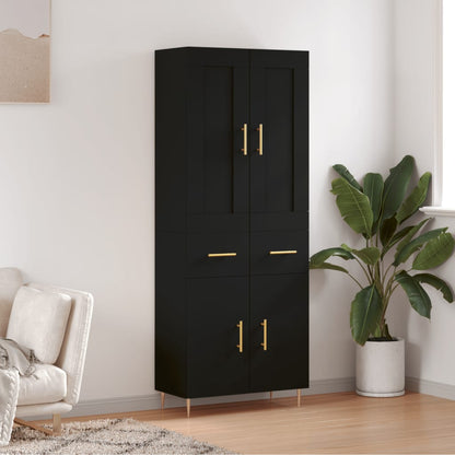Skříň Highboard Betonově Šedá 69,5X34X180 Cm Kompozitní Dřevo