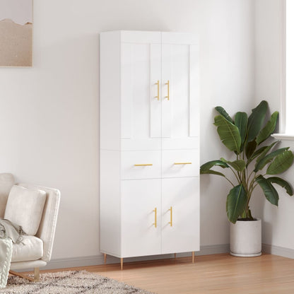 Skříň Highboard Betonově Šedá 69,5X34X180 Cm Kompozitní Dřevo