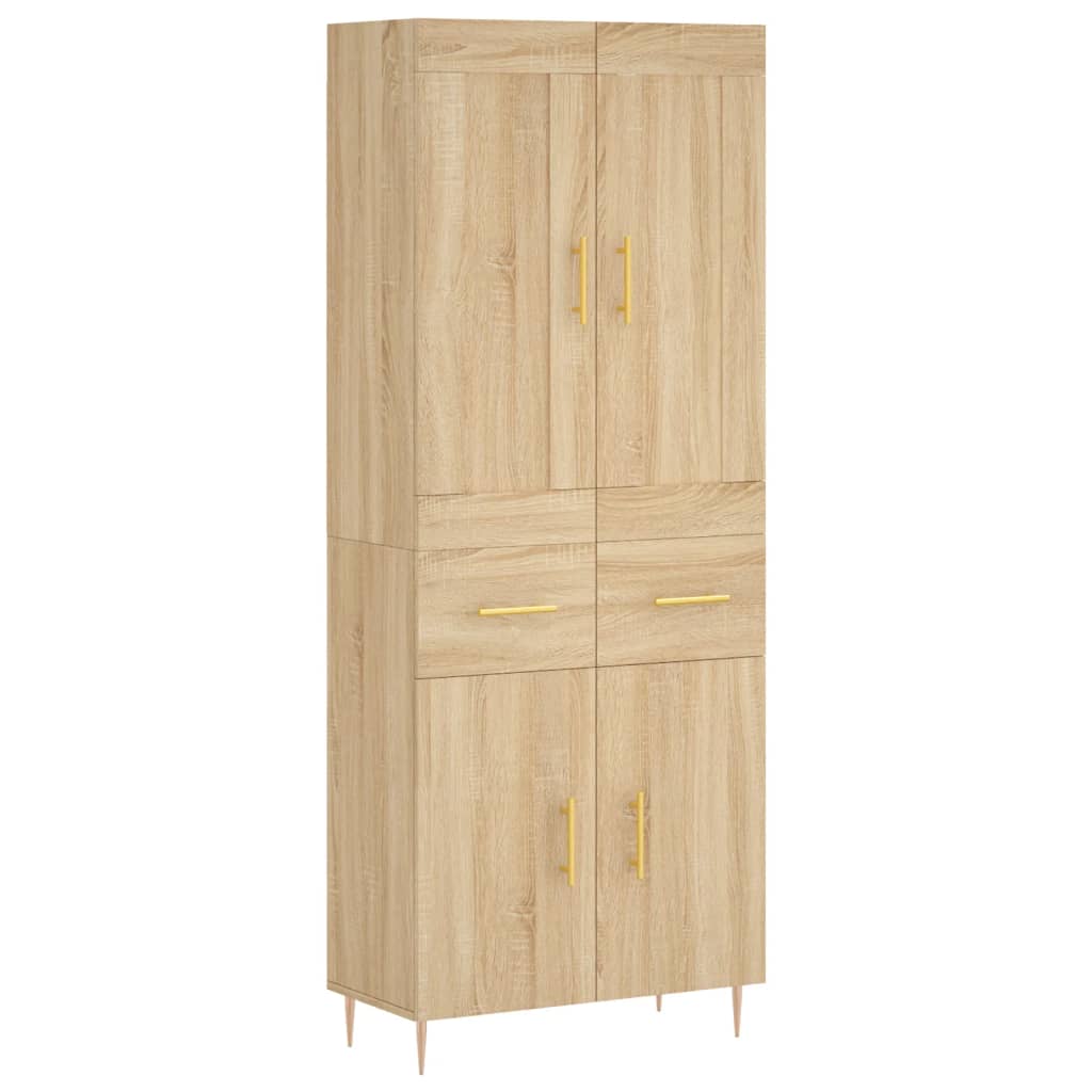 Skříň Highboard Dub Sonoma 69,5 X 34 X 180 Cm Kompozitní Dřevo