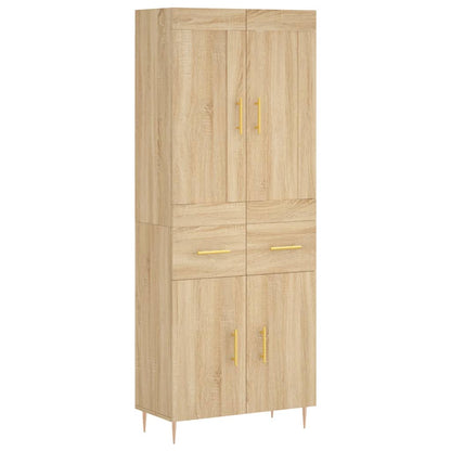 Skříň Highboard Dub Sonoma 69,5 X 34 X 180 Cm Kompozitní Dřevo