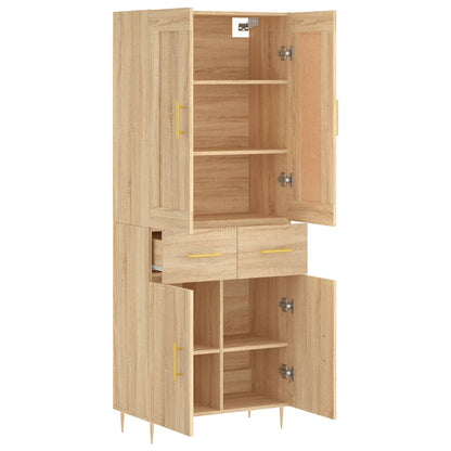 Skříň Highboard Dub Sonoma 69,5 X 34 X 180 Cm Kompozitní Dřevo