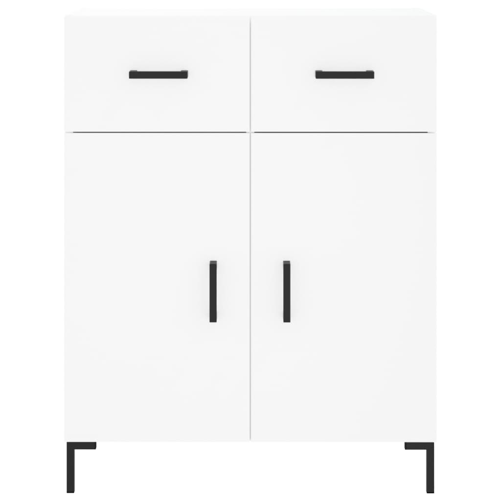 Skříň Highboard Bílá 69,5 X 34 X 180 Cm Kompozitní Dřevo