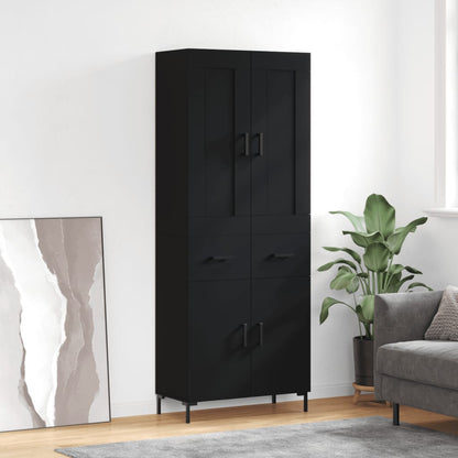 Skříň Highboard Lesklá Bílá 69,5 X 34 X 180 Cm Kompozitní Dřevo