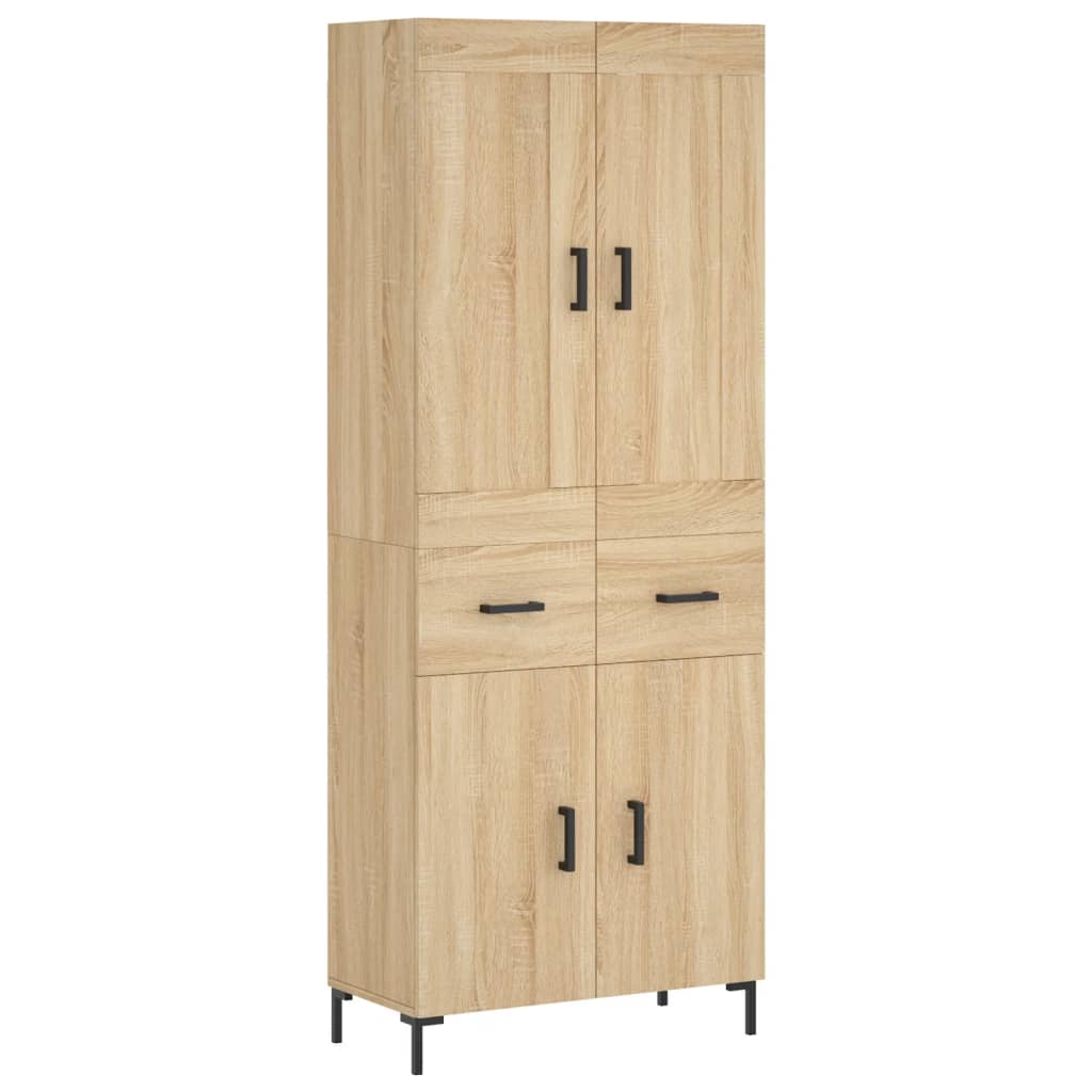 Skříň Highboard Dub Sonoma 69,5 X 34 X 180 Cm Kompozitní Dřevo