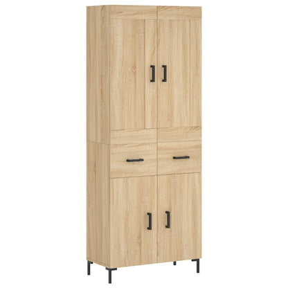 Skříň Highboard Dub Sonoma 69,5 X 34 X 180 Cm Kompozitní Dřevo