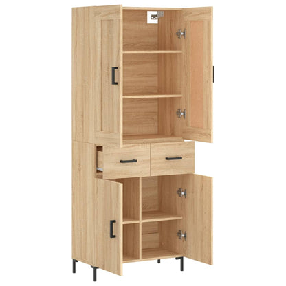 Skříň Highboard Dub Sonoma 69,5 X 34 X 180 Cm Kompozitní Dřevo