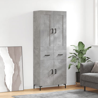 Skříň Highboard Lesklá Bílá 69,5 X 34 X 180 Cm Kompozitní Dřevo