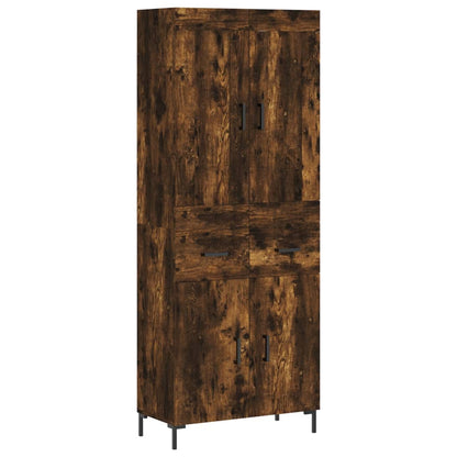 Skříň Highboard Kouřový Dub 69,5 X 34 X 180 Cm Kompozitní Dřevo