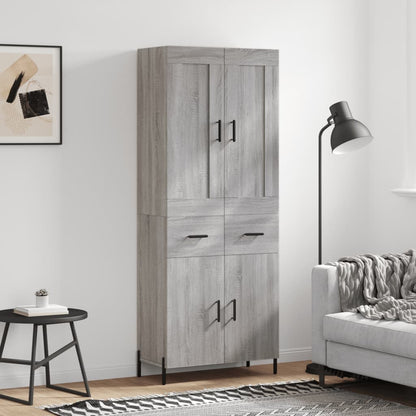 Skříň Highboard Betonově Šedá 69,5X34X180 Cm Kompozitní Dřevo